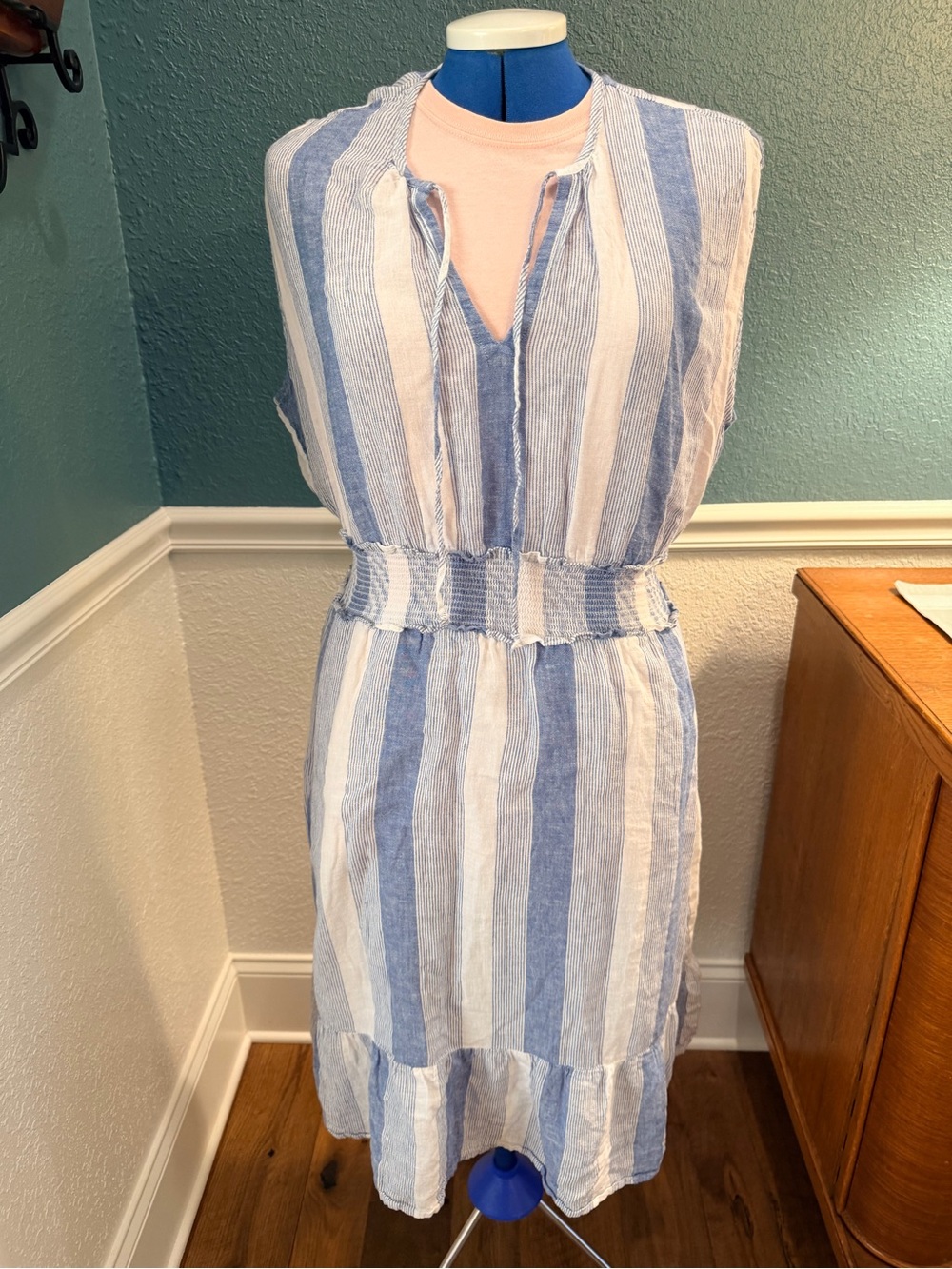 Rails Blue and White Striped Dress
